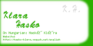 klara hasko business card